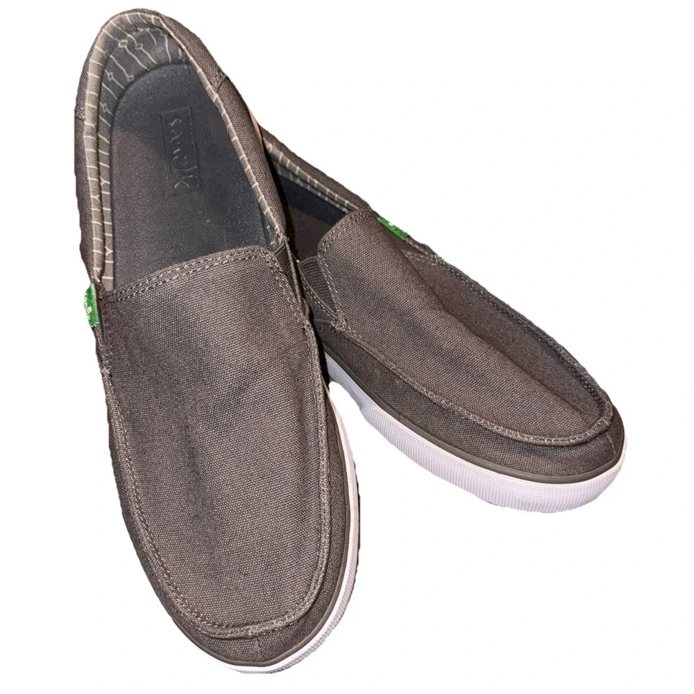Sanuk Sideline Slip On Comfort Shoes Beachy Surfer Gray Men's 9 EU 42